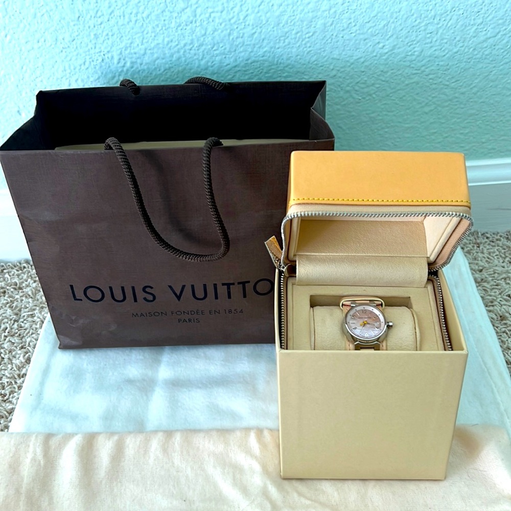Mother of Pearl Tambour Quartz Louis Vuitton Watch